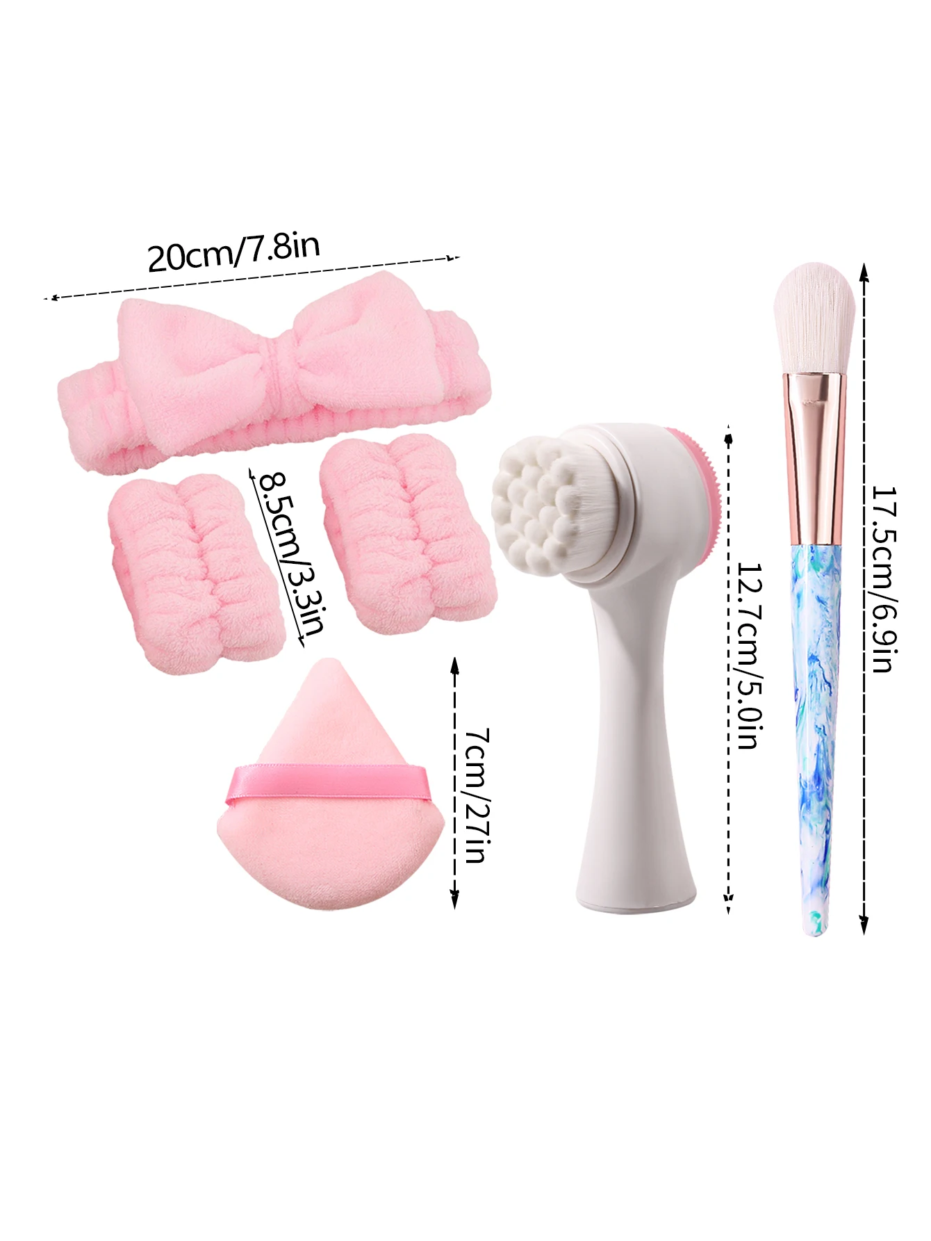 Gesichtsreinigungsset, Silikon-Gesichtsreinigungsbürste, Peeling, manuelle Massage, Gesichtsbürste, Haarband waschen, Gesichtsmaskenbürste