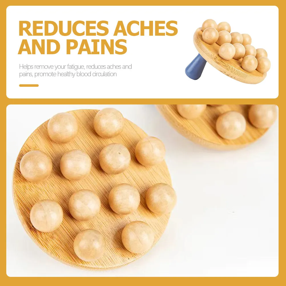 

Бамбуковая массажная щетка-ролик для тела, ручной массажер для снятия боли во всем теле, расслабления мышц, легкий и портативный.