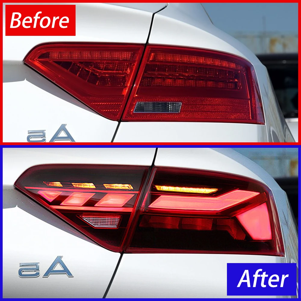 مجموعة المصابيح الخلفية للسيارة لأودي A5 A5L S5 RS5 2008-2016 LED مصابيح خلفية للسيارات ترقية 2021 نمط المصابيح الخلفية الديناميكية الملحقات