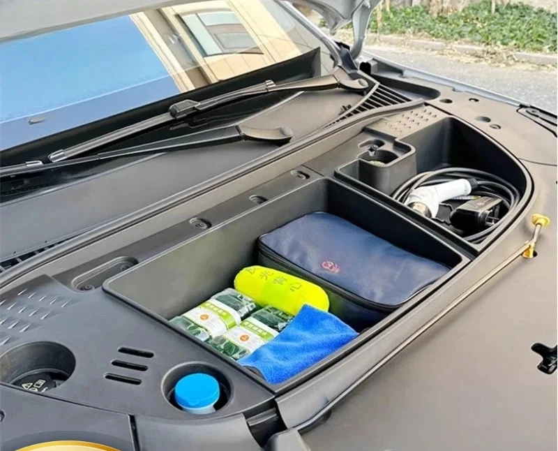 

Ящик для хранения багажника подходит для BYD ATTO 3, ящик для хранения переднего багажника и нижний слой двигательного отсека водонепроницаемый.