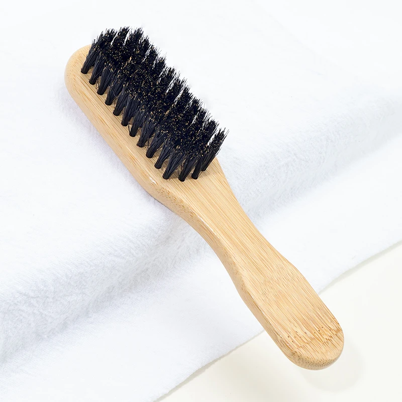 1 Stück Herren-Bart- und Haarstyling-Bürste mit Bambus- und Wildschweinborsten, geeignet für den Salon- und Heimgebrauch, multifunktionale Reinigungsbürste