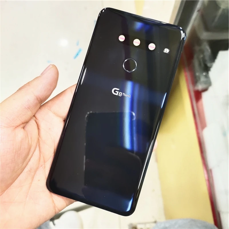 New Glass Cover Battery Cover For LG G8 ThinQ 3 Holes Rear Housing Back Case With Camera Frame + Fingerprint