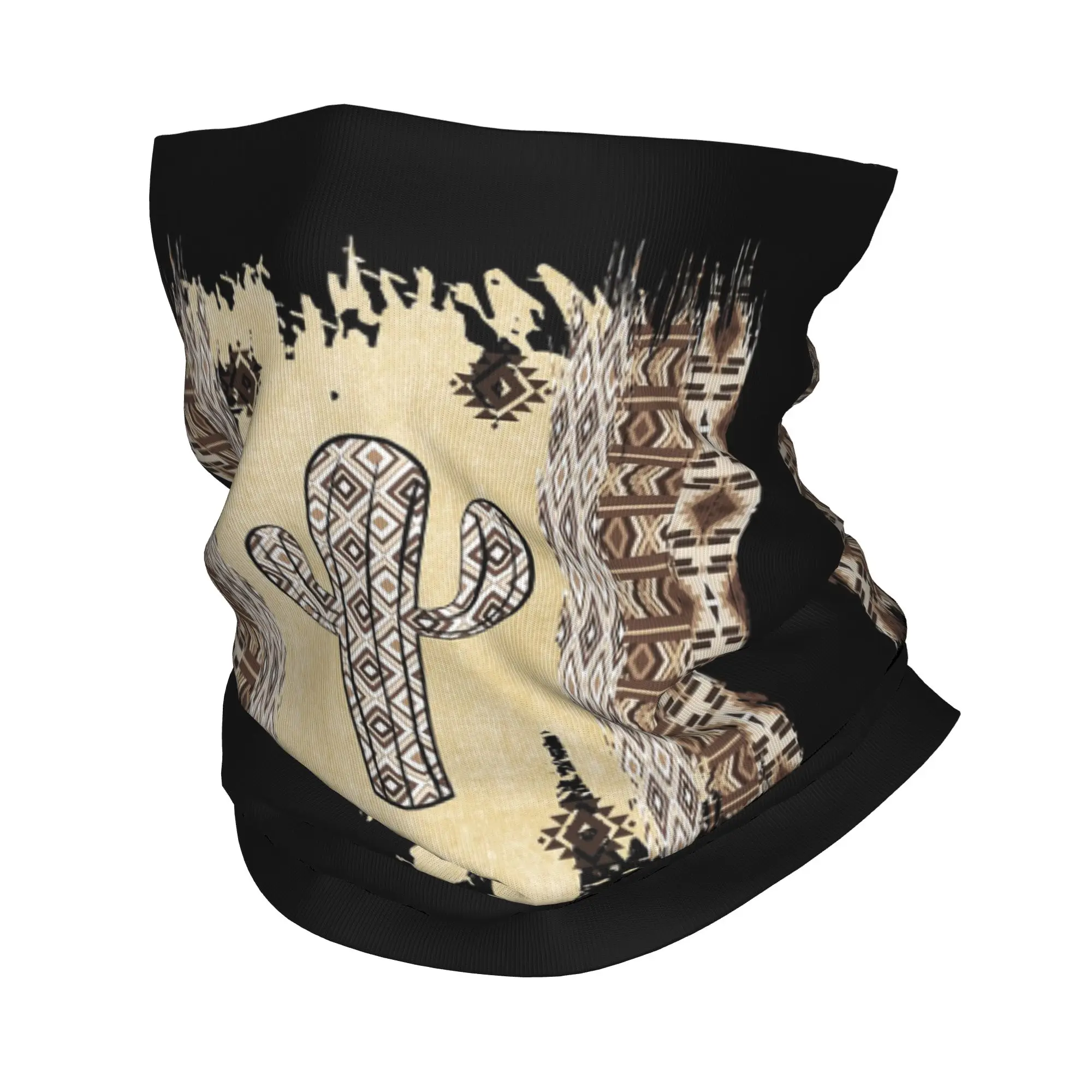 Western Cactus Native American Patterns Bandana Neck Gaiter Printed Wrap Scarf Multi-use Face Mask Cycling Unisex Adult