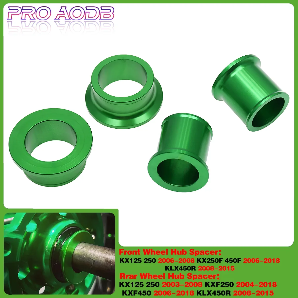 For Kawasaki motorcycl KX 125 250 250F 450F KLX 450R KX125 KX250 KXF250 KXF450 KLX450R 2004-2017 CNC Front Rear Wheel Hub Spacer