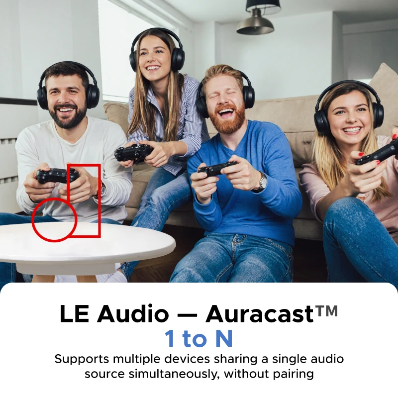 USB-C Bluetooth 6.0 Adapter with aptX & LE Audio for PS5/PC