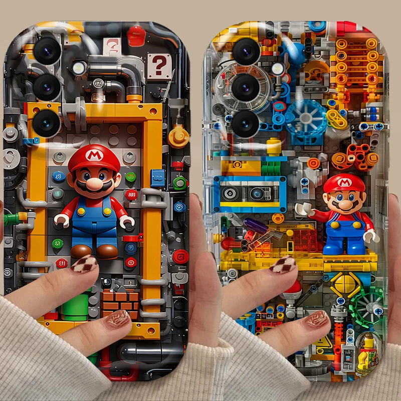 Super M-Marios Bros Phone Case For Samsung Galaxy A54 A34 A24 A14 A13 A53 A33 A73 A23 A52 A52S A32 A22 A12 A51 A71 4G Wavy Cover