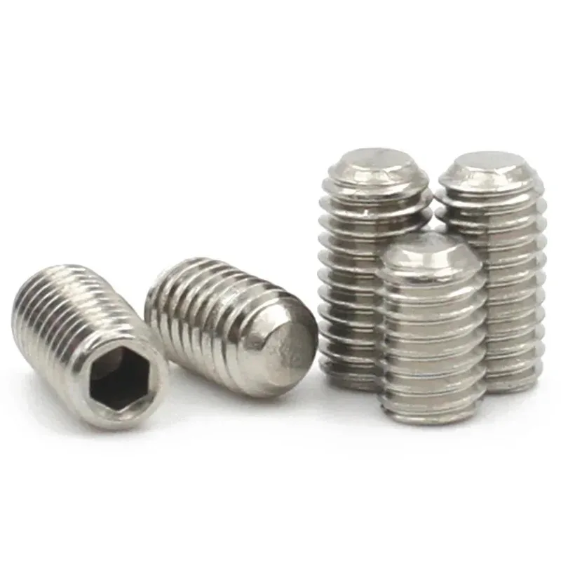 10pcs,304 stainless steel hexagon socket flat set screw, flat end grub screw, headless setscrew, jackscrew.
