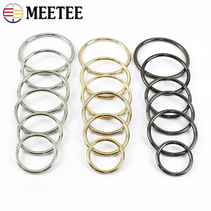 10/20Pcs 15-70mm O Rings Metal Buckles for Bag Belt Buckle Strap Circle Hook Side Hanger Ring Clasp DIY Leather Accessories