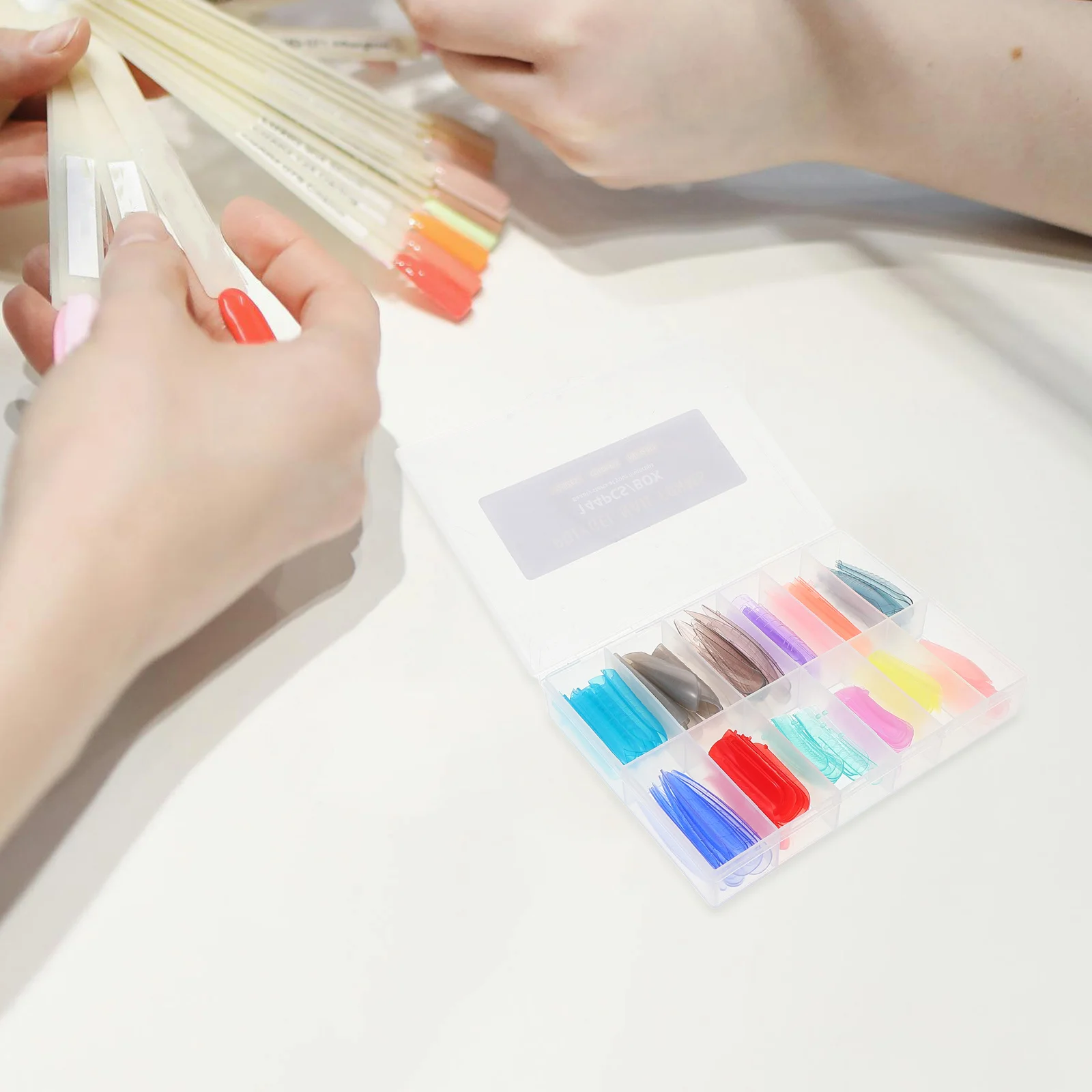 144 pièces pointes d'extension d'ongles Macaron variété de couleurs couverture complète carré prés-en-formes ongles artificiels bricolage Extension d'ongles à la maison