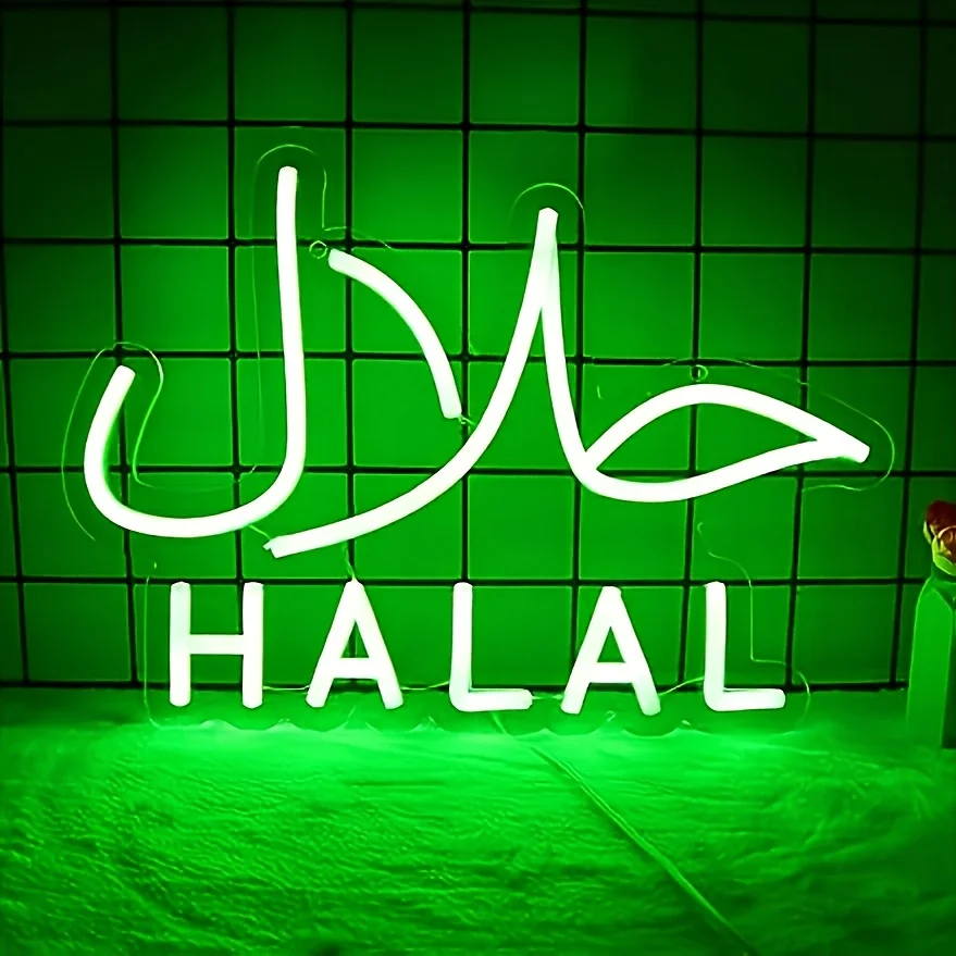 

Halal neon sign for wall decoration neon sign arabian restaurant nail salon business led wall art window door halal restaurant