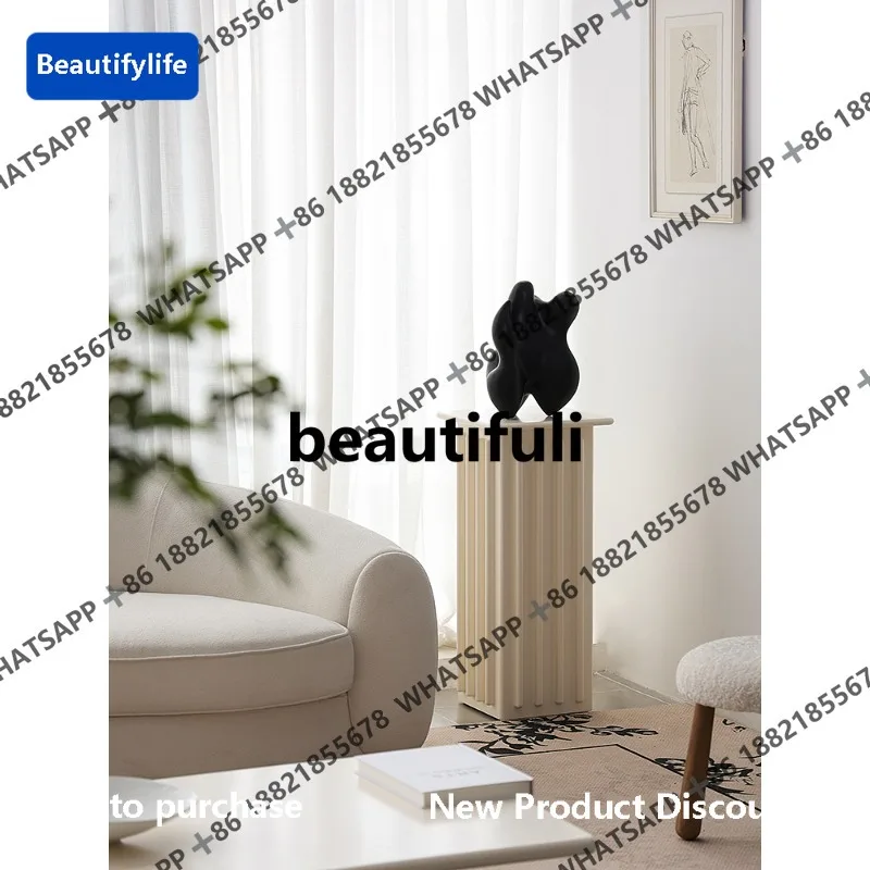 

D183 французская римская колонна скульптура стол белый пирс основание гостиная витрина стол декоративный орнамент