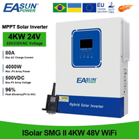 Easun 4000VA 4000W Hybrid Solar Inverter 24V Built MPPT 100A Solar Controller 230VAC Out-put Voltage Max PV 500VDC Support WIFI