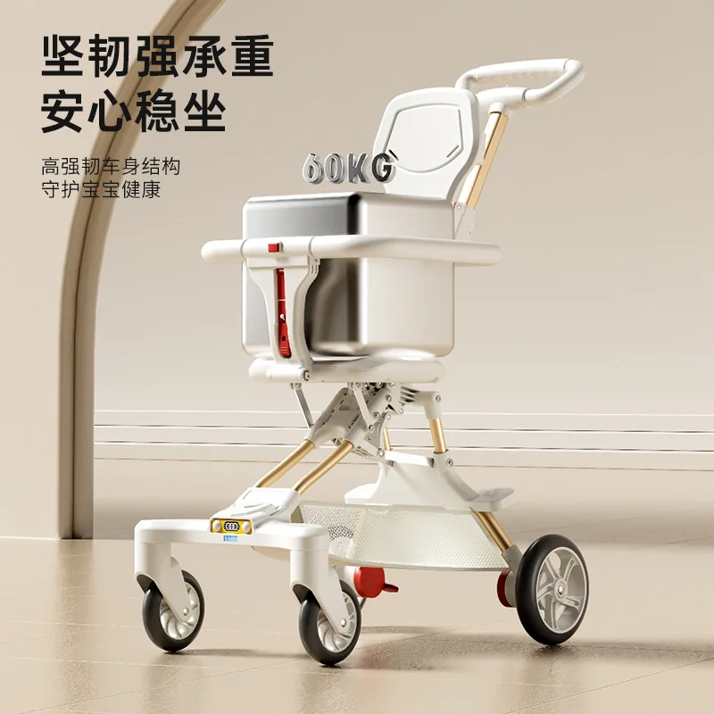 عربة أطفال ذات مناظر طبيعية عالية وخفيفة الوزن وقابلة للطي في اتجاهين عربة أطفال عالية الرؤية بأربع عجلات ومضادة للانقلاب