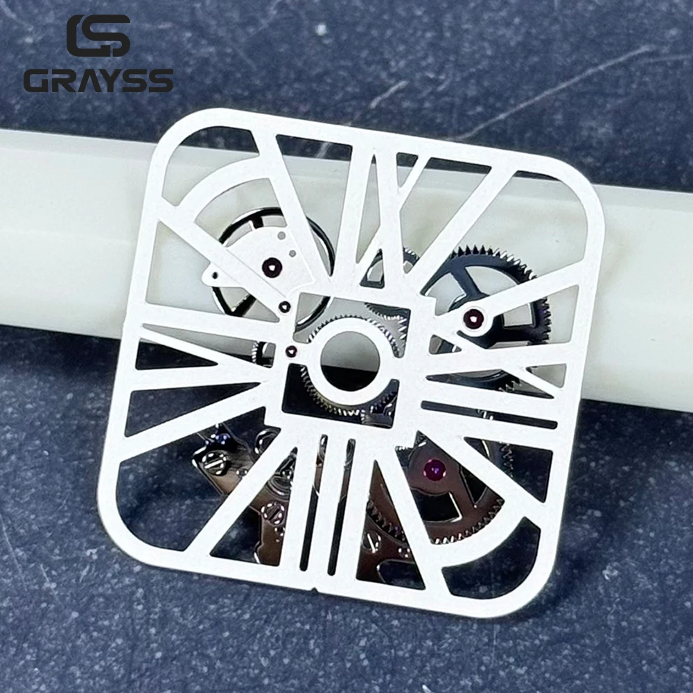 قرص مربع موديل هيكل عظمي قرص ميكانيكي قرص روماني قرص سانتوس NH35 NH70 ساعة يد تعمل بالحركة أدوات إصلاح الملحقات