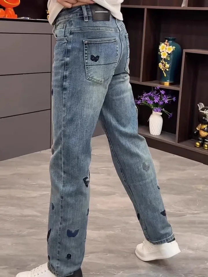 

Высококачественные модные мужские джинсы, новинка весенне-осеннего сезона, универсальный деловой стиль, прямой крой, производство Китай