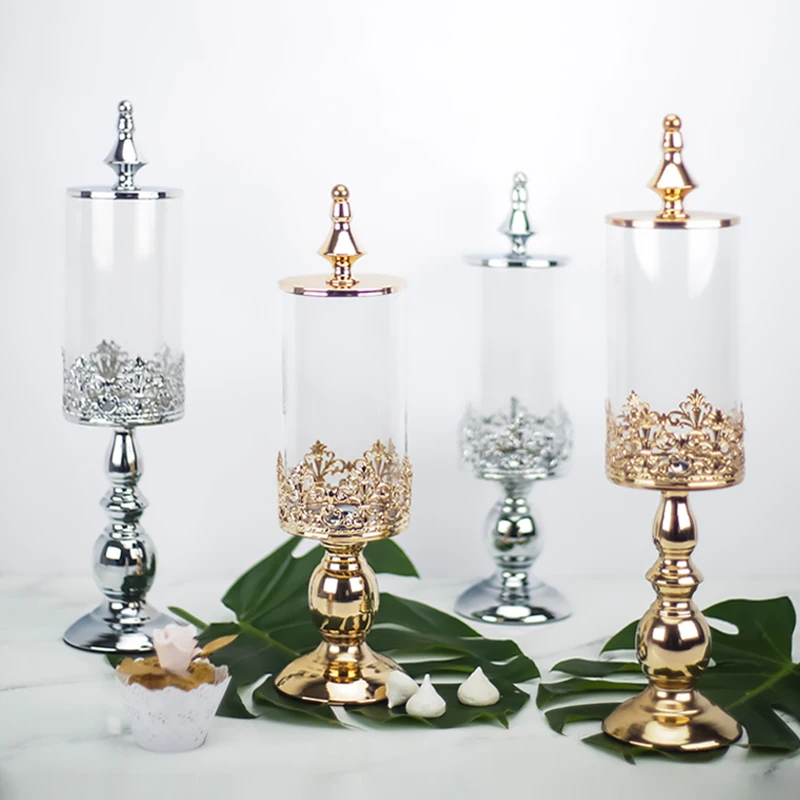 โถใส่ขนมหวานสไตล์ยุโรปสำหรับตกแต่งโต๊ะของหวานงานแต่งงาน  ขวดแก้วใส่ขนม  ใส่ขนมขบเคี้ยว  ใส่บิสกิต  สำหรับใช้ในบ้าน