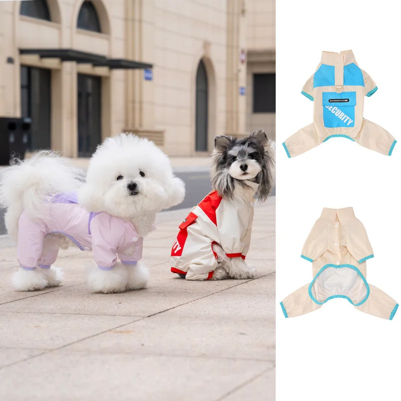 

Pocket Dog Jumpsuit Jacket Spring Dog Clothes Pet Overalls Onesie For Small Dogs Chihuahua Poodle Puppy 4-Legs Coat Clothing XXL
