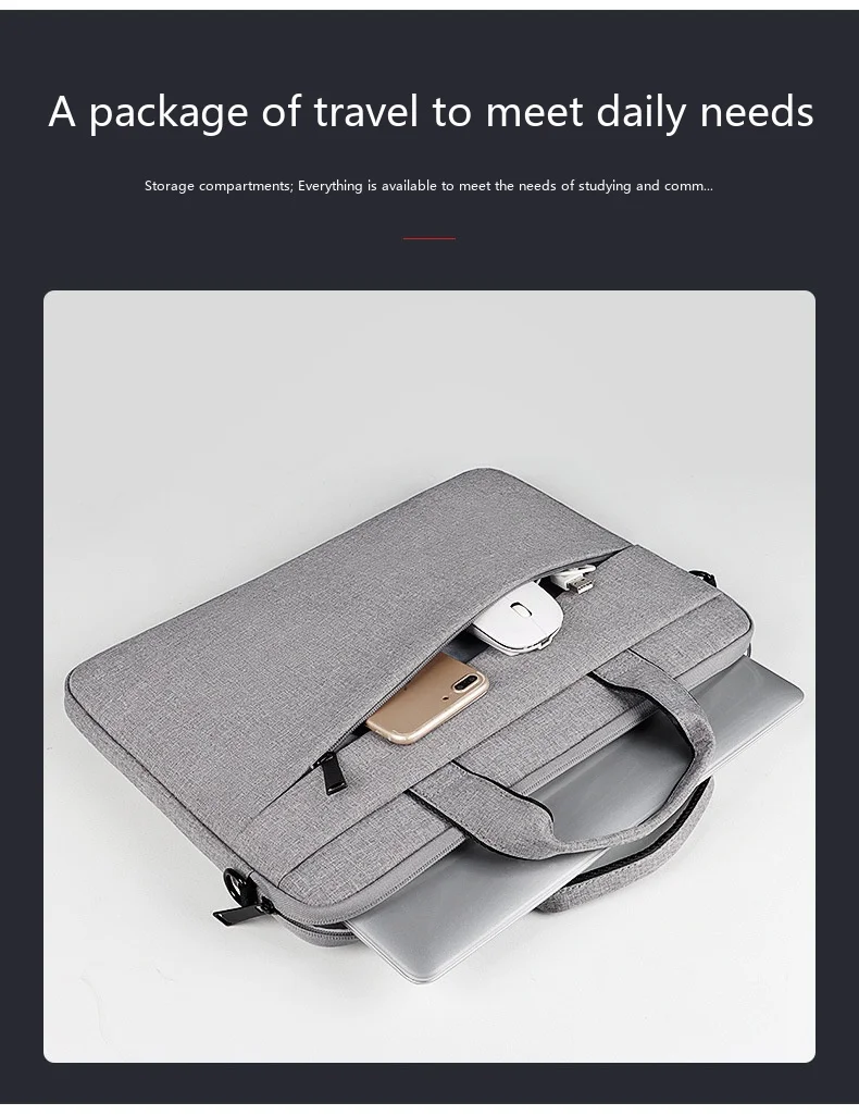 Laptop-Schutzhülle 13,3-15,6 Zoll Oxford-Gewebe Wasserdichte Tragetasche für Notebook Tablet – Detail 9