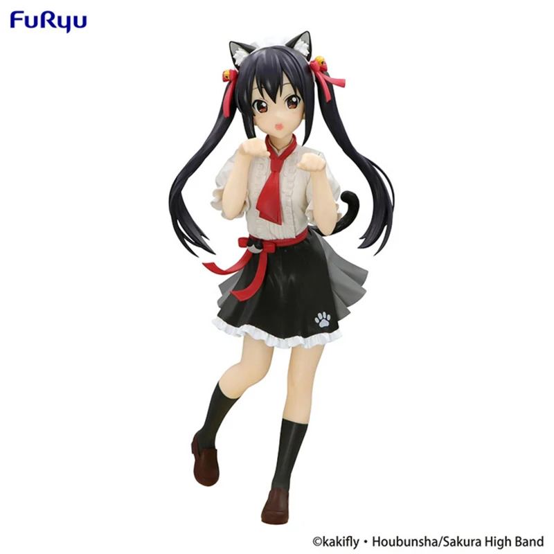 ¡¡21 cm genuino FuRyu Trio-Try-iT TTI K-ON!! Nakano Azusa orejas de gato figura de acción modelo juguetes regalo para cumpleaños