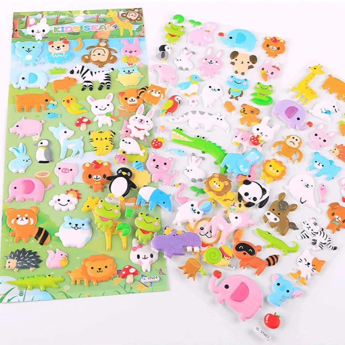 4 Pcs/set Cartoon Animals Kawaii Zoo Puffy 3D Stickers Scrapbooking Diy Journal Stationery Sticker Sheet Gift Deco Prize