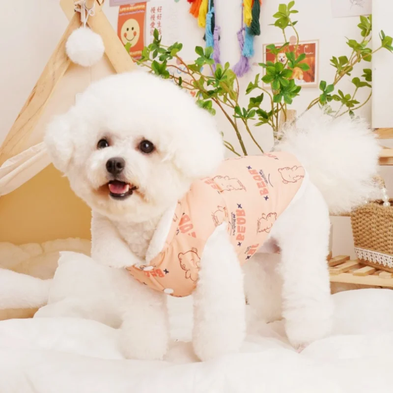 Fashion Print Dog Down Jacket Cute Soft Dog Clothes Winter Cat Jacket Coat Warm Puppy Costume Chihuahua French Bulldog Clothes