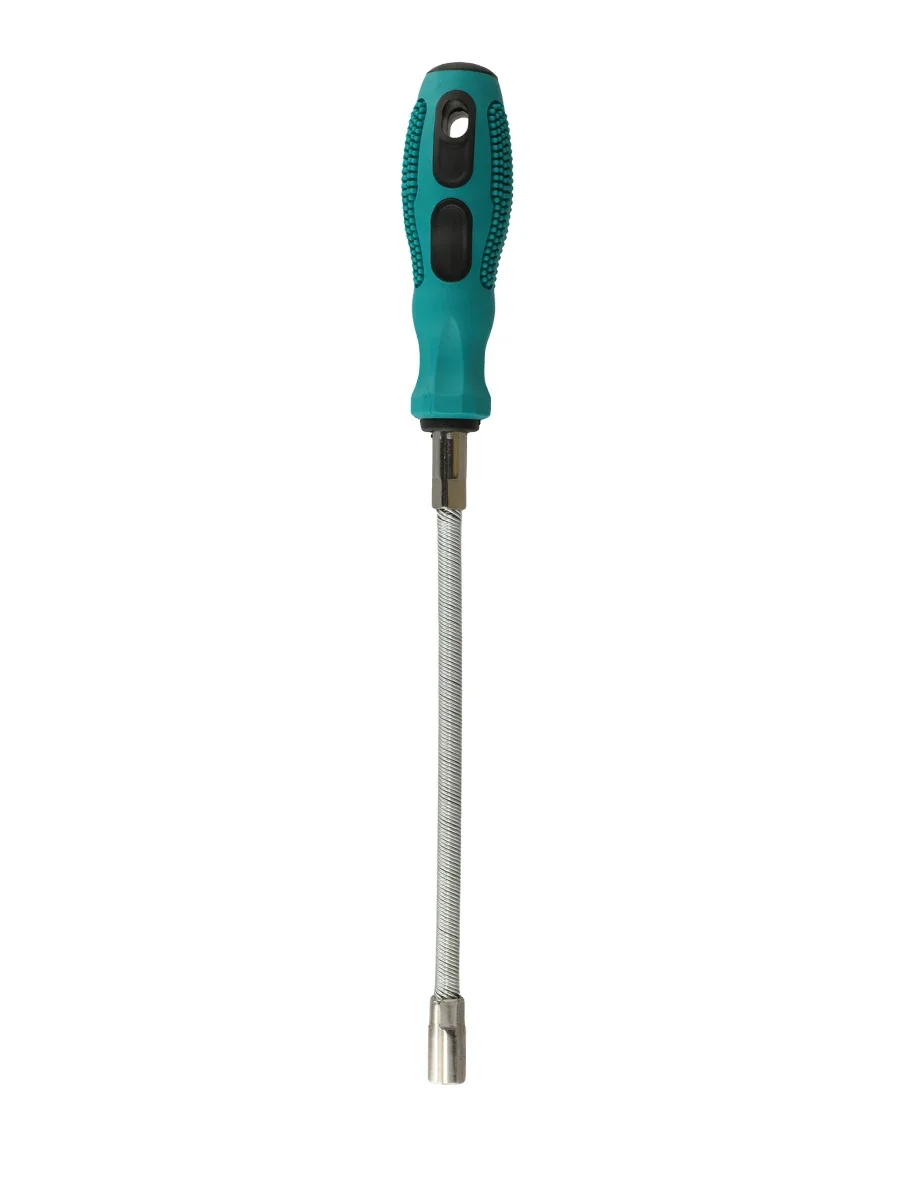 7mm Metric For Flexible Hose Clamp Nut Driver With Bendable Spring Shaft For High Torque And Comfortable Grip Handle