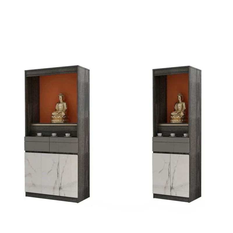 

Modern Light Luxury with Door Altar Buddha Cabinet Guanyin Table Home Living Room God of Wealth Worship Table Clothes Closet