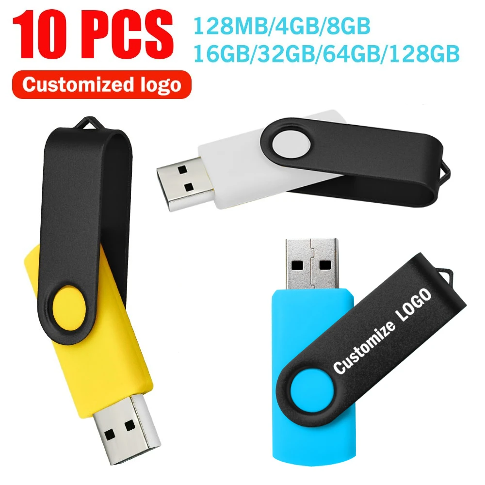 10PCS/lot Metal USB Flash Pen Drive 4GB 8GB 16G Pendrive 32GB 64G Memory Stick Real Capacity U Disk Cle Usb Free Customized LOGO