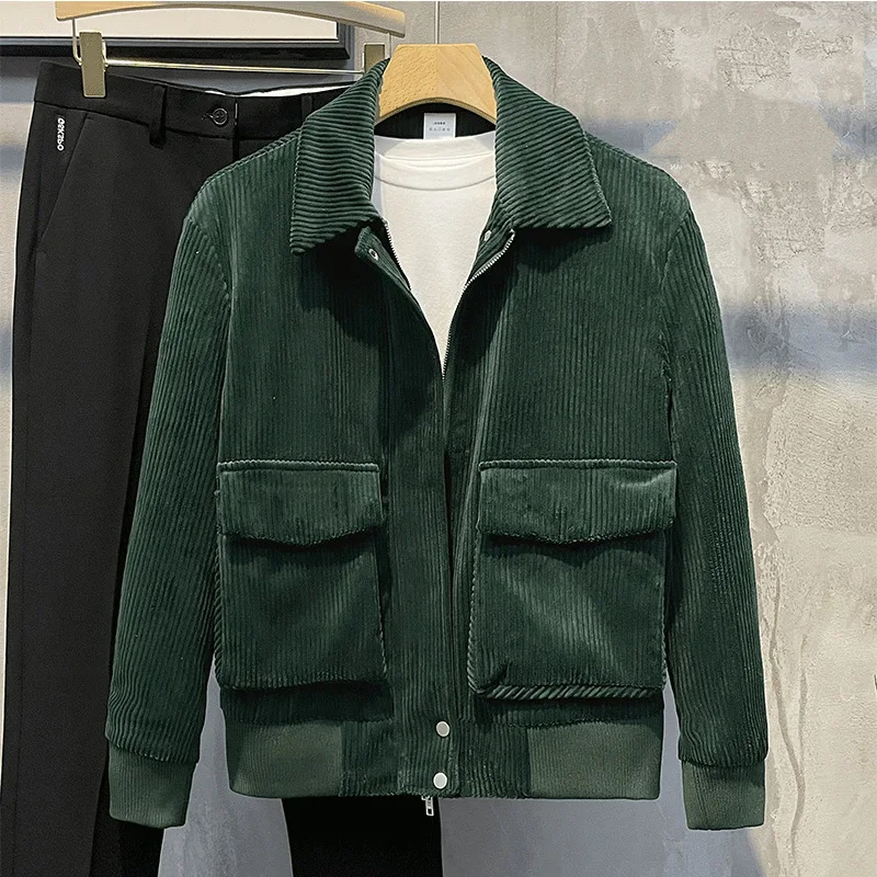 Autumn Winter Women's Soild Big Pockets Corduroy Jackets Casual Streetwear Comfortable Warm Top Coat