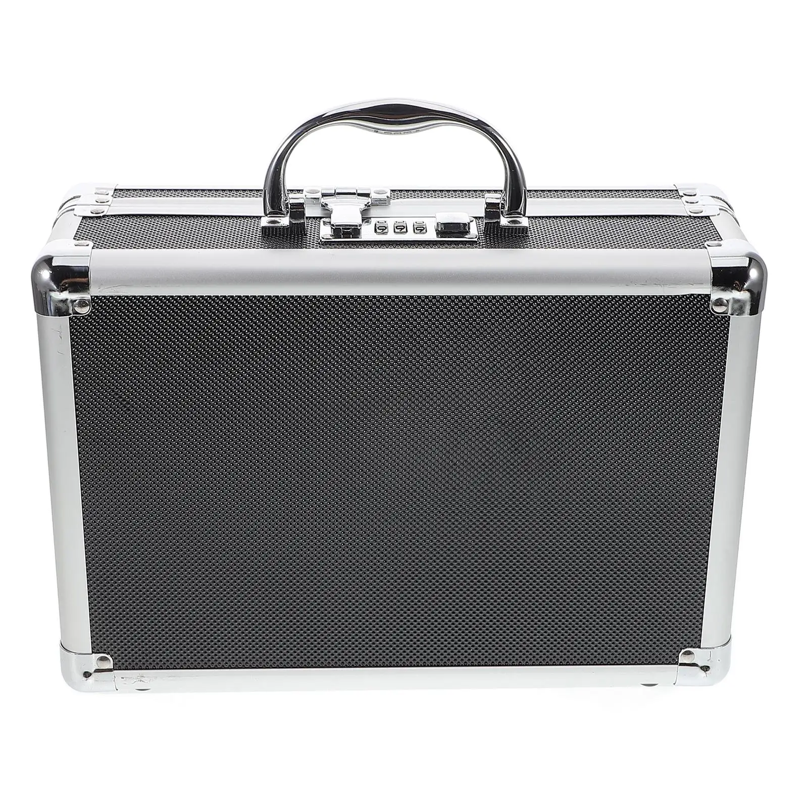 

Lockbox Toolbox Waterproof Hard Case Aluminum Briefcase Foldable Storage with Lid