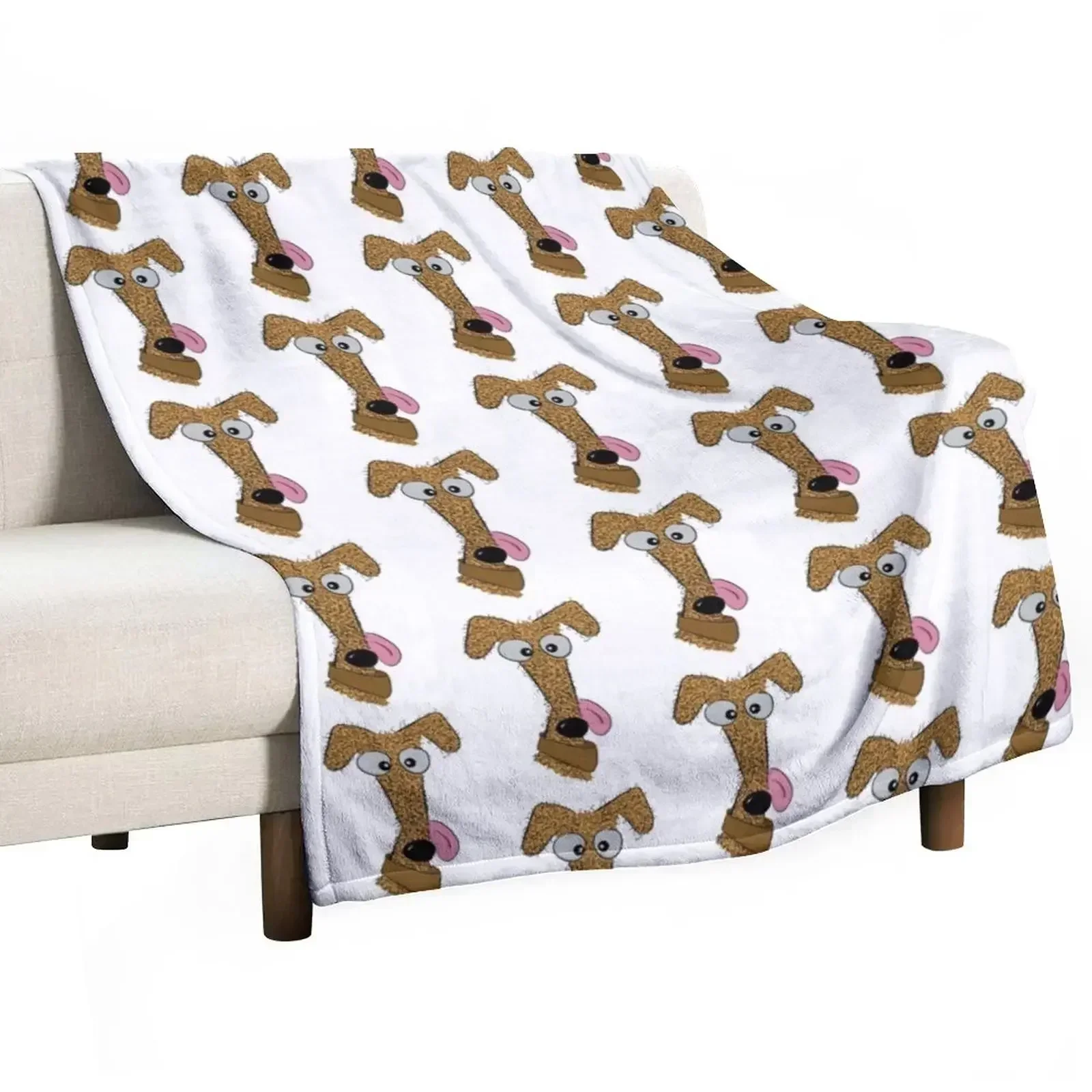 Curly Coated Fawn, Tan, Brown Lurcher Throw Blanket Plaid Plush Comforter Flannel Summer Sofa Quilt Blankets