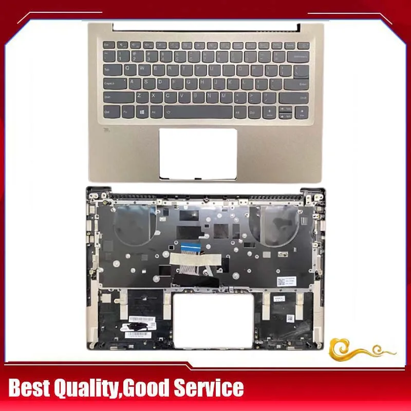 

YUEBEISHENG 96%New For Lenovo Ideapad 720S-14IKB 720S-14 palmrest US keyboard upper cover upper case Backlight,Golden