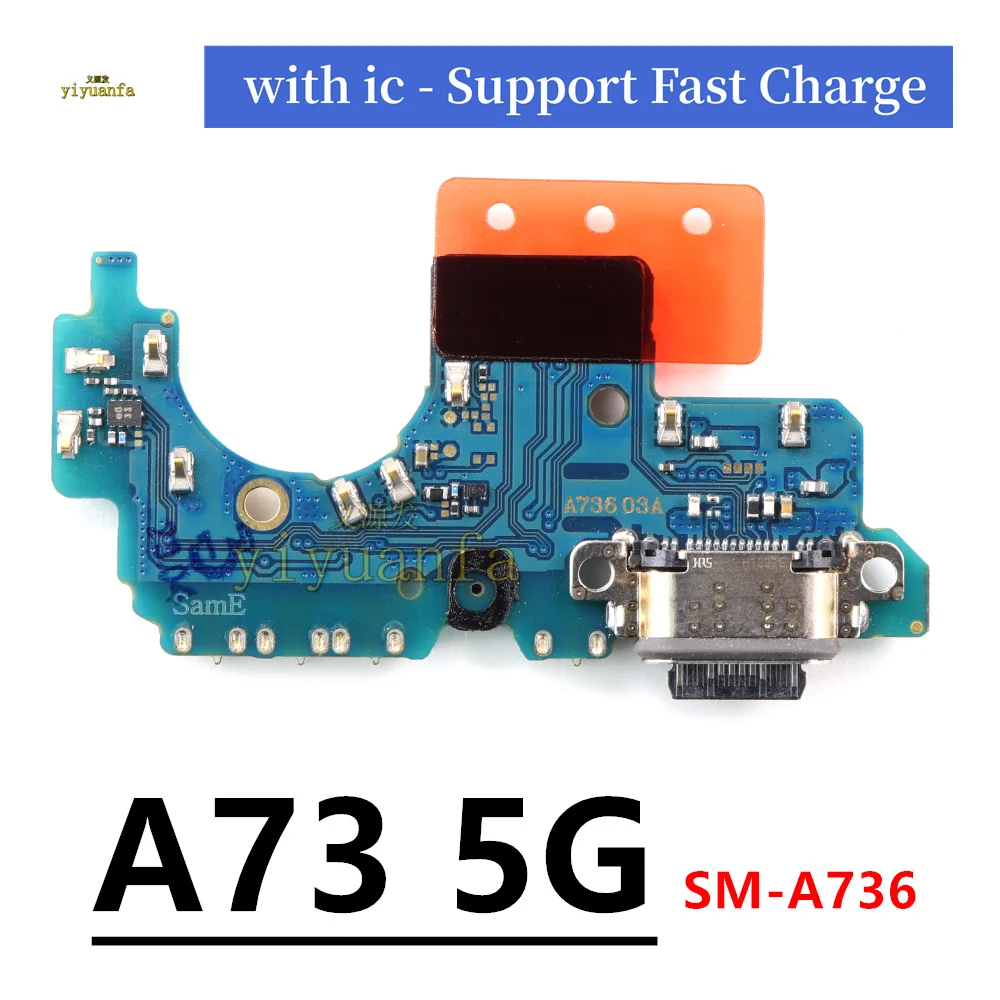 USB Charging Port Mic Microphone Dock Connector Board Flex Cable For Samsung Galaxy A73 5G A736 A736B Repair Parts