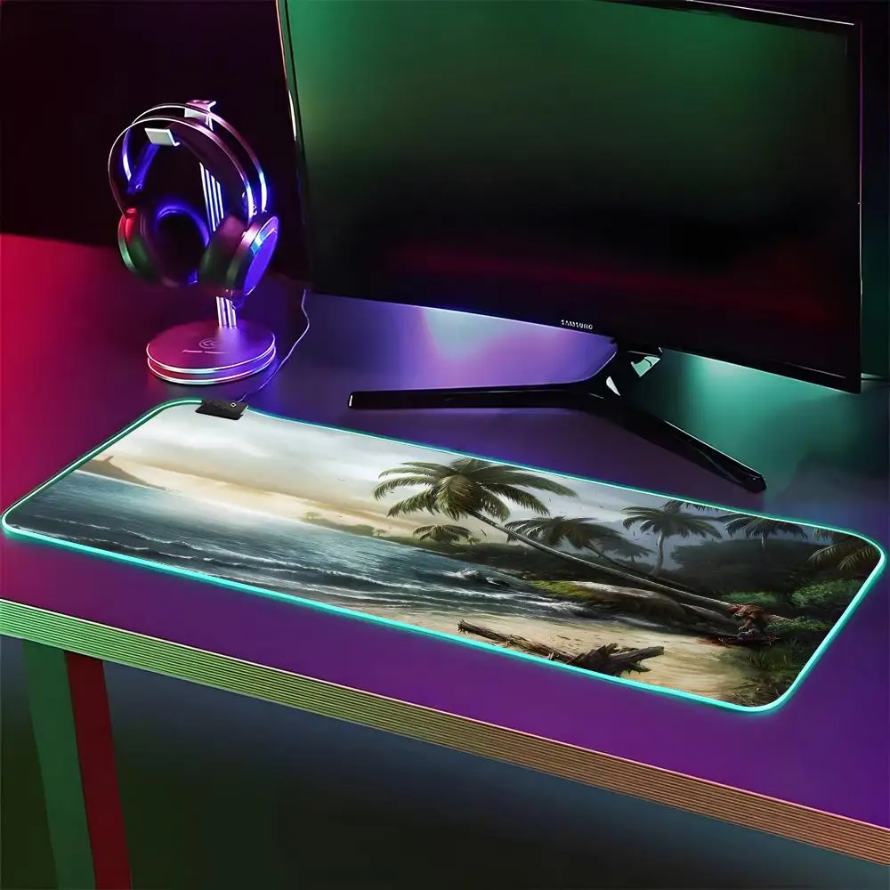 Game Dead Island Mouse Pad RGB Gaming Mouse Pad Desk Mat HD Gamer Large LED Light XXL MousePads