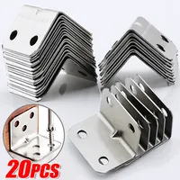 10/20pcs Stainless Steel Corner Bracket 90 Degree Right Angle Fixed L Bracket for Wood Furniture Cabinet Connector Accessories