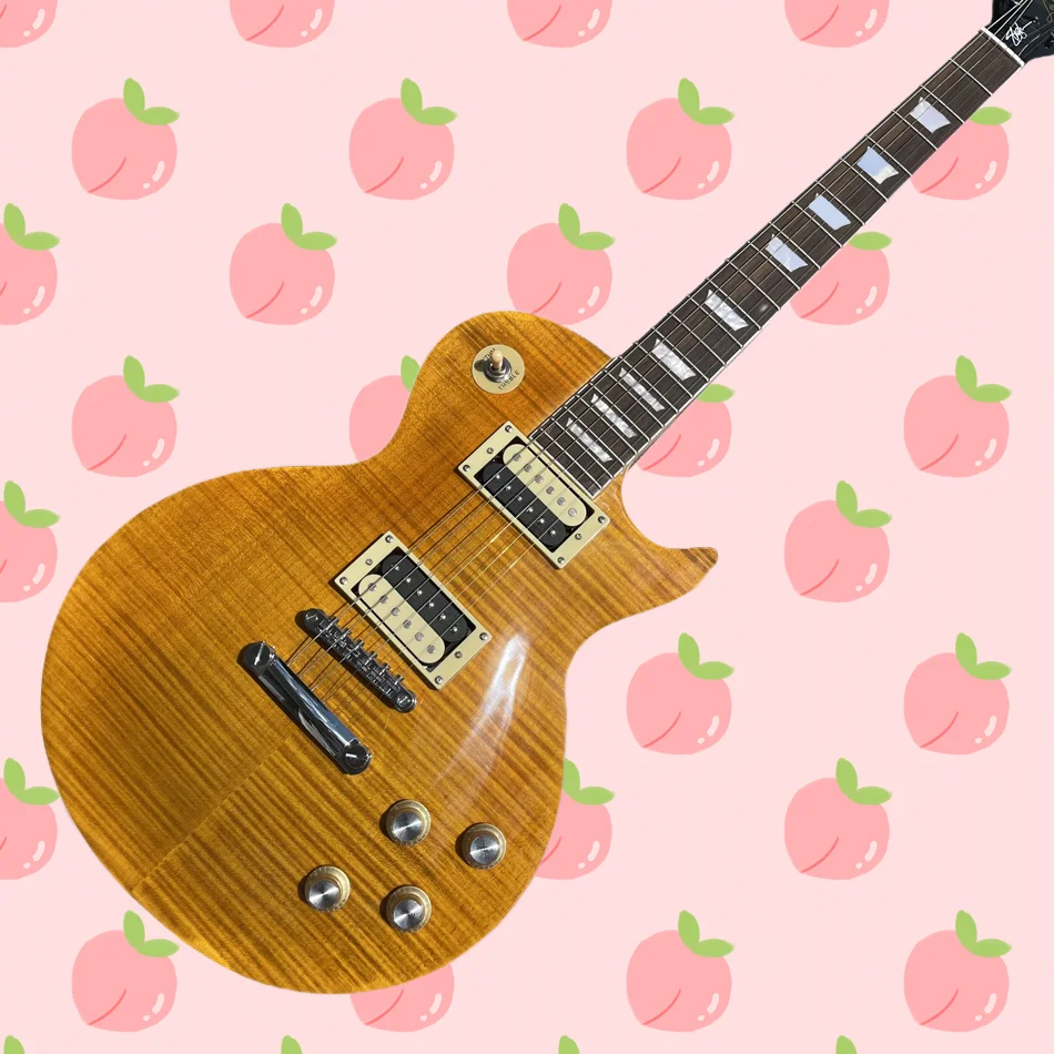 

Rosewood Fingerboard Electric Guitar, AAA Flamed Maple Top, 2 Humbucking Pickups - Appetite Amber