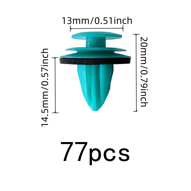 77 pcs Car Door Panel Clips, Cyan Plastic Material for Car Door Panel Fixing, Multipurpose, Versatile
