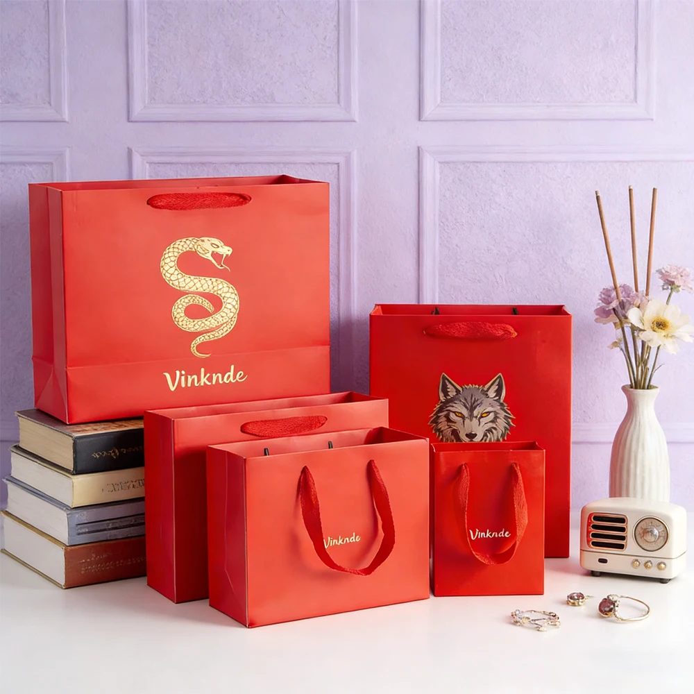 

50 шт. подарочных бумажных пакетов премиум-класса с индивидуальным логотипом, 16x8x22 см, для косметики, парфюмерии, одежды, с возможностью персонализации