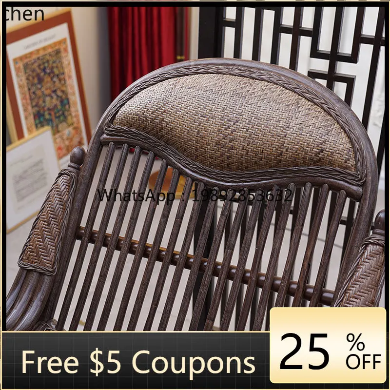 

true rattan rocking chair recliner balcony living room leisure chair protection rattan rocking chair outdoor courtyard