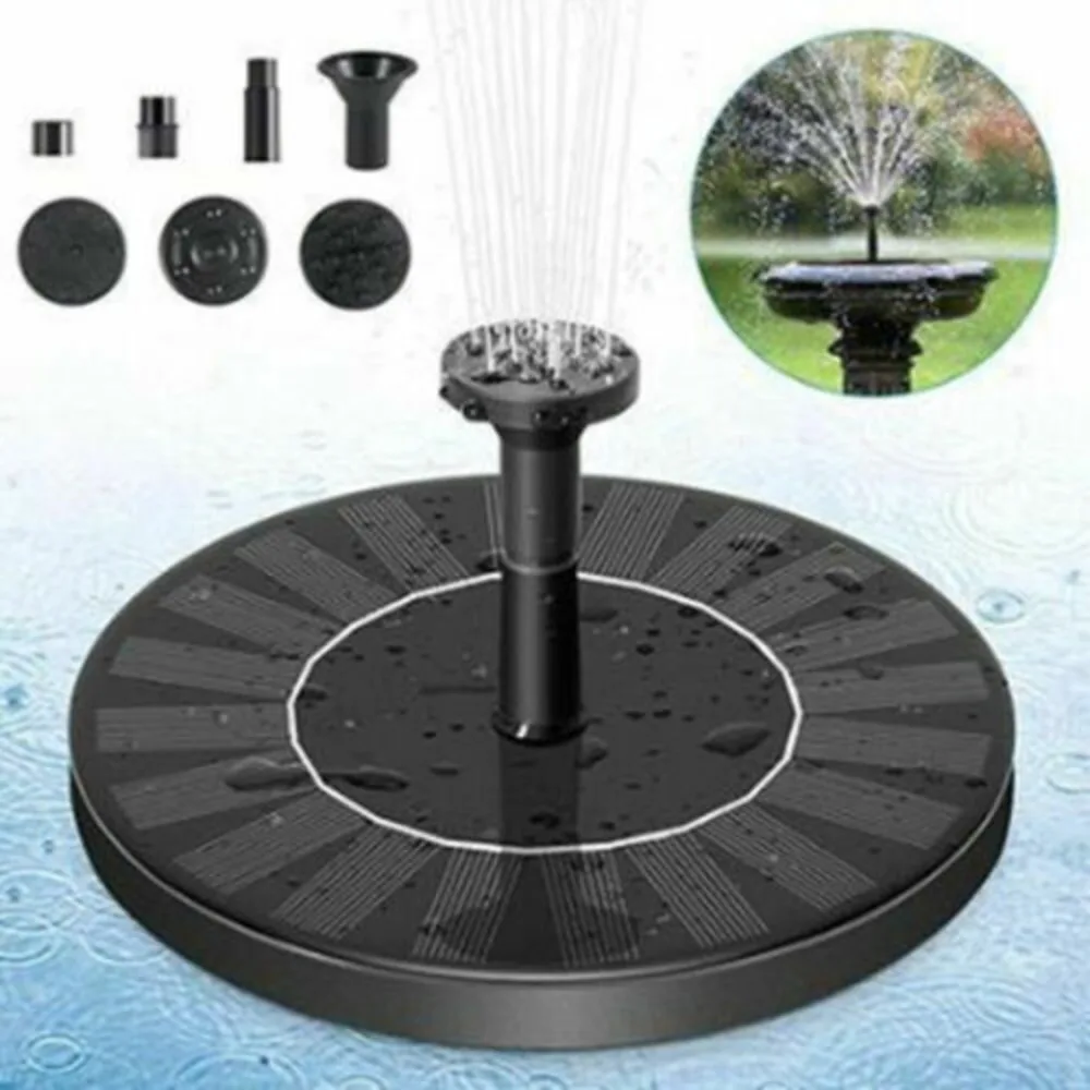 Solar Fountain Powered Bird Bath Ating Water Pump Outdoor Pond Garden Pool UK