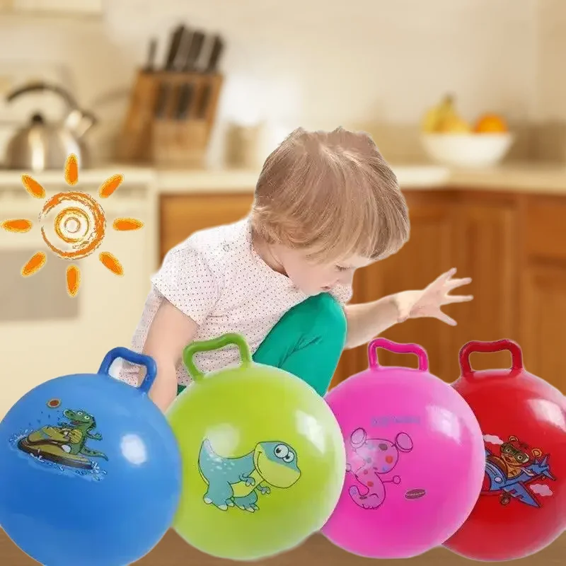Kids Bouncyhopper Inflatable Handle Horse Bouncing Toy Fun Stress Relief Gift Cartoon Bouncing Ball Beach Swimming Pool Toys ﻿