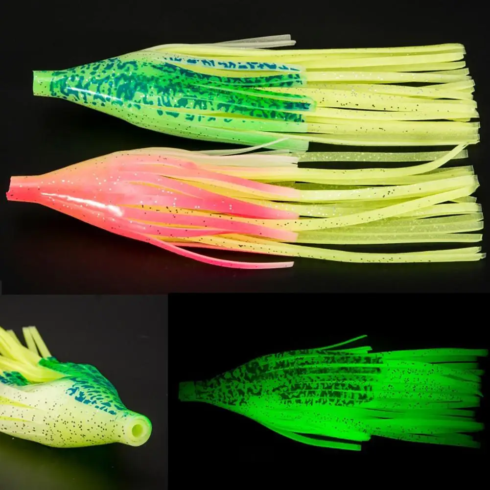 20cm Luminous Fishing Lure Bait Squid Skirts Octopus Artificial Thickened Double Layer Simulation Soft Bait Wobblers