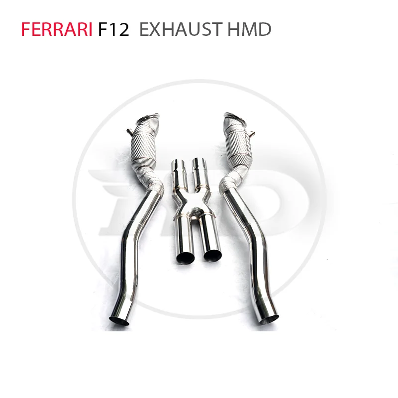 HMD  Car Accessories Exhaust Manifold Downpipe for Ferrari F12 With Catalytic Converter Header Catless X Pipe