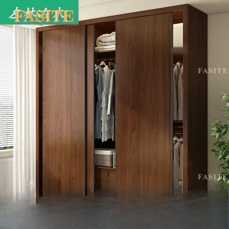 for All Solid Wood Sliding Door Wardrobe Walnut One Door to Top 60cm Deep Popular Home Bedroom Oak