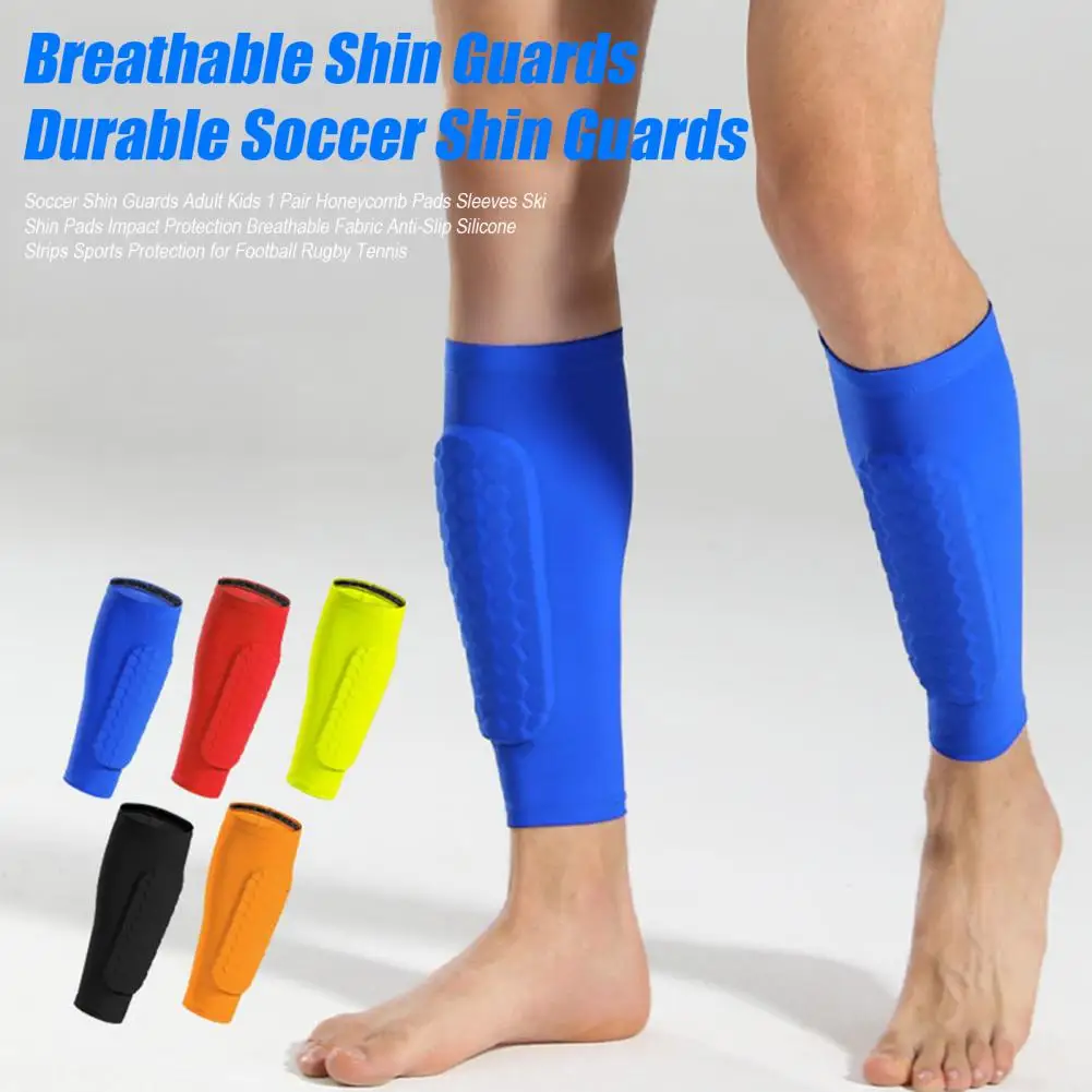 Gaines élastiques pour mollets pour adultes, Protection contre les chocs, protège-tibia de Football avec coussinets en nid d'abeille pour Football, Rugby, Tennis pour ultime