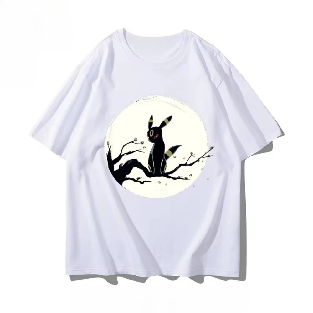 Nuovo Pokémon Umbreon Animazione da uomo T-shirt stampata creativa Estate da uomo e da donna Nuova tendenza Allentato Casual Top a maniche corte