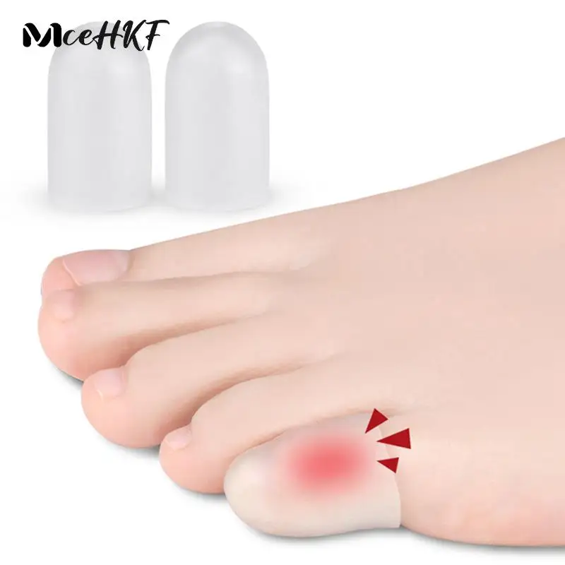 

2Pcs Gel Bunion Toe Finger Protection Silicone Gel Little Toe Tube Gel Sleeve Corns Blisters Corrector Pinkie Protector