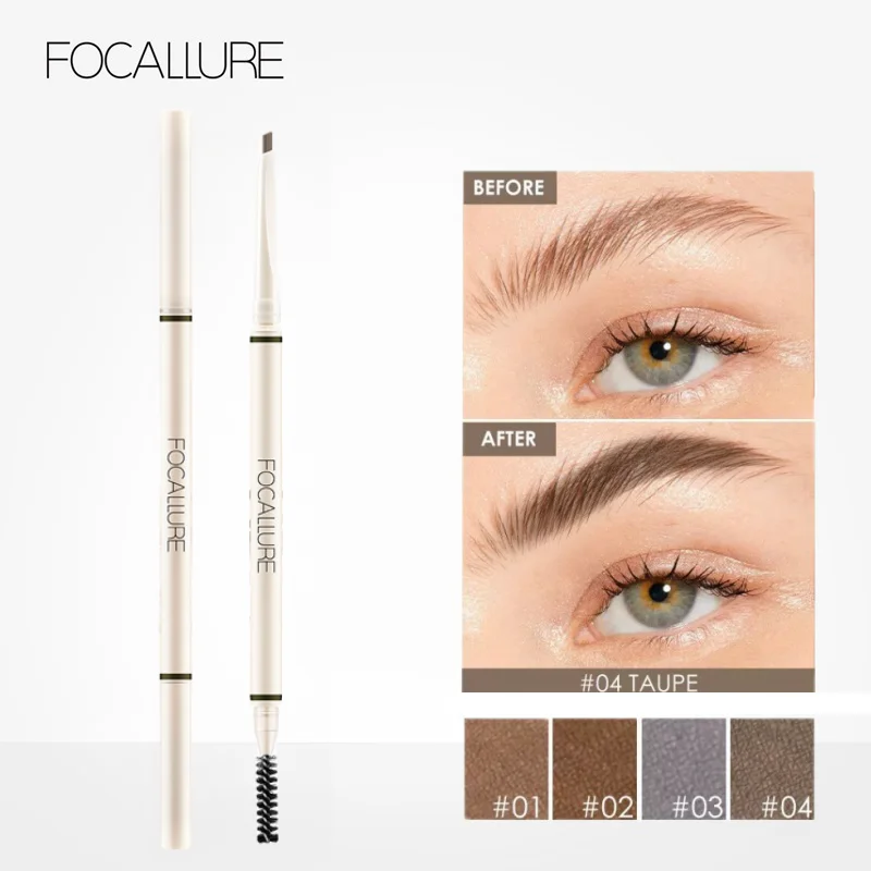 FOCALLURE-Crayon Ultra Fin pour les Yeux, 4 Couleurs, Fierté Longue Durée, Rehausseur de Sourcils, Stylo de Maquillage, Cosmétiques, Vente en Gros