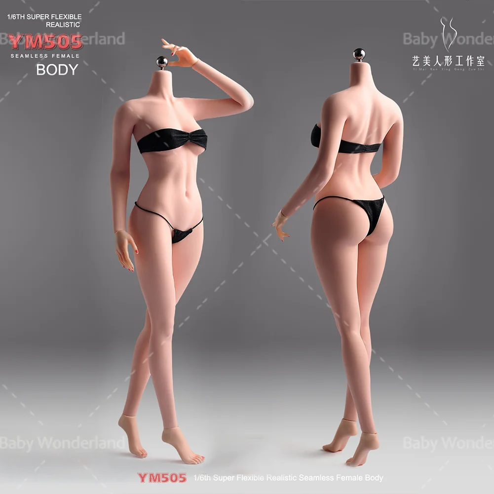 

YM505 1/6 Scale Super Soft Movable Girl Seamless Body Physiological Details Model 12'' Female Soldier Action Figure Body