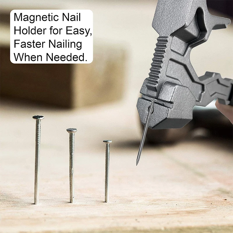 Multi Function Demolition Tool Hammer Nail Puller Chisel Pry Bar for Prying Chisel Knocking Suitable for Fire Rescue